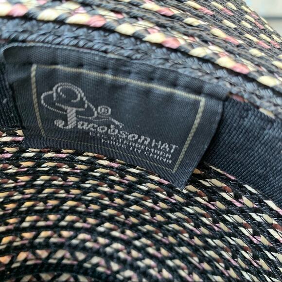 Jacobson Black and Brown Straw Sun Hat - Picture 4 of 5